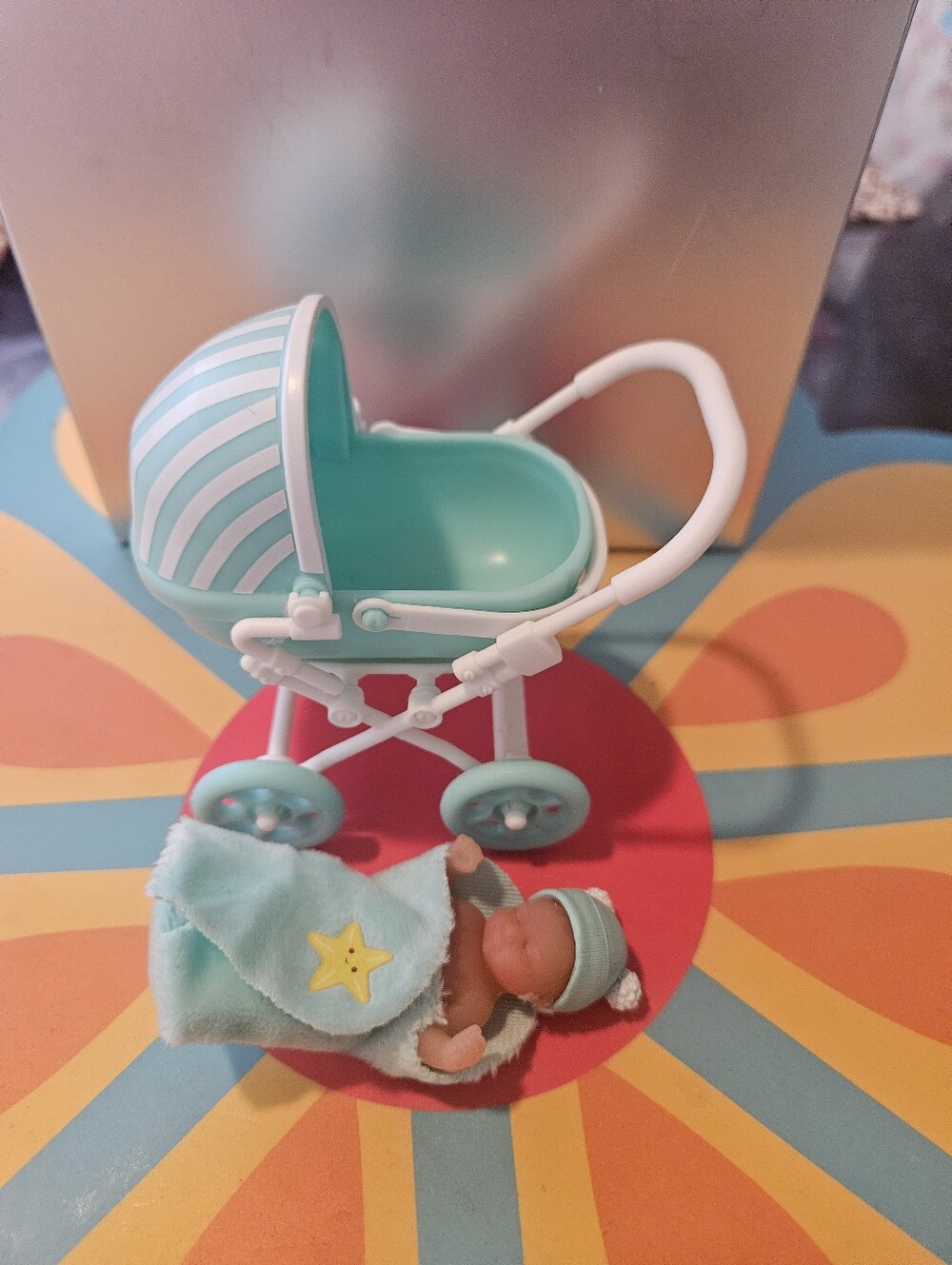 Zuru Mini Baby Doll with stroller and mint blanket. - Picture 5 of 7